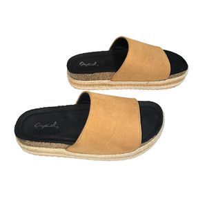 Qupid Espadrilles Everyday Black Tan Sandals Women’s Size 6